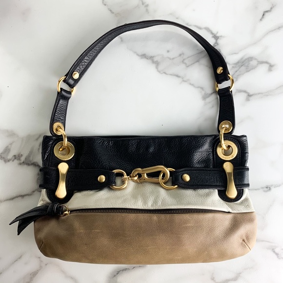 B. Makowsky | Leather Shoulder Bag - Picture 1 of 7